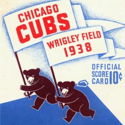 1938 Chicago Cubs Mascot Art - Vintage Running Cubs Flag Print 